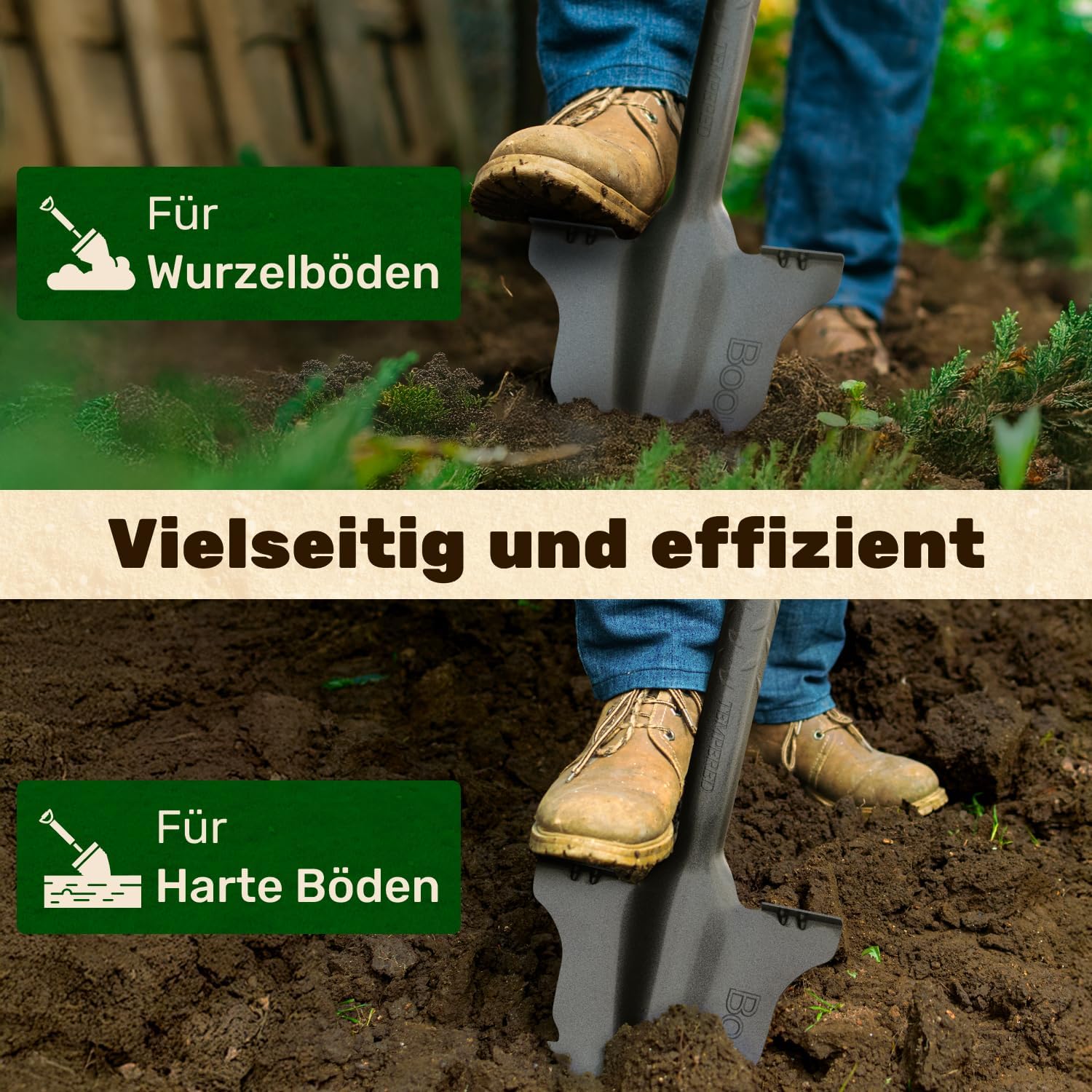 Wurzelspaten mit Wurzel-Handschaufel