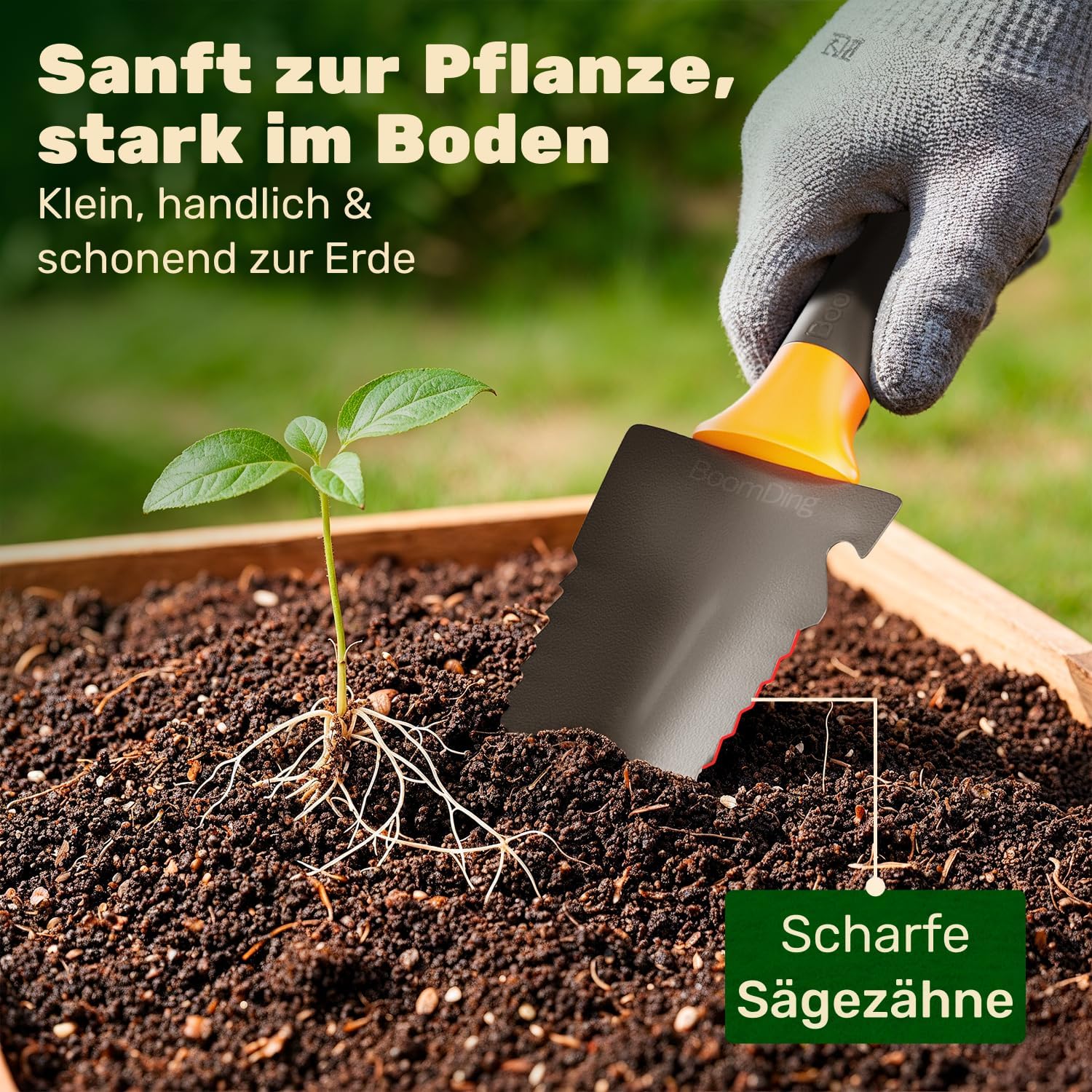 Wurzelspaten mit Wurzel-Handschaufel