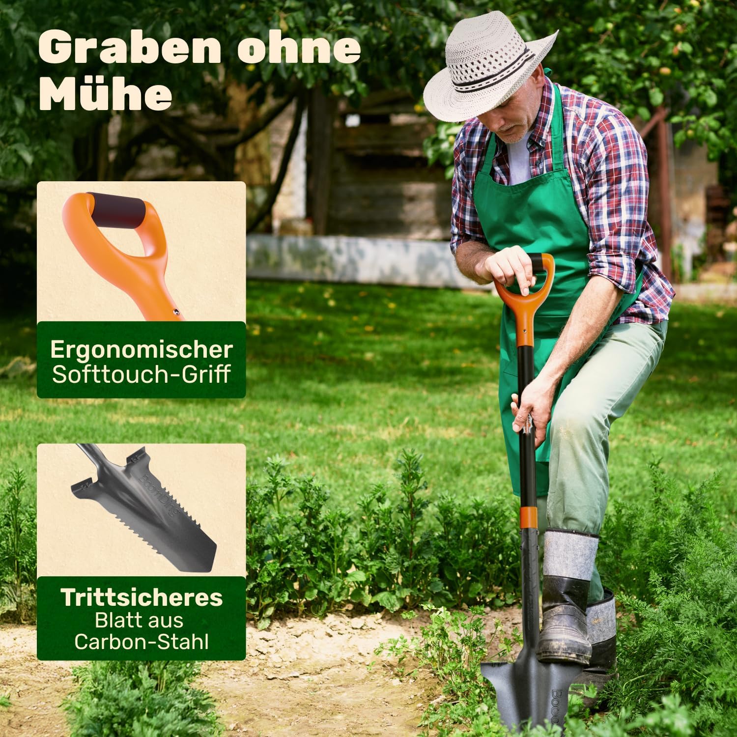 Wurzelspaten mit Wurzel-Handschaufel