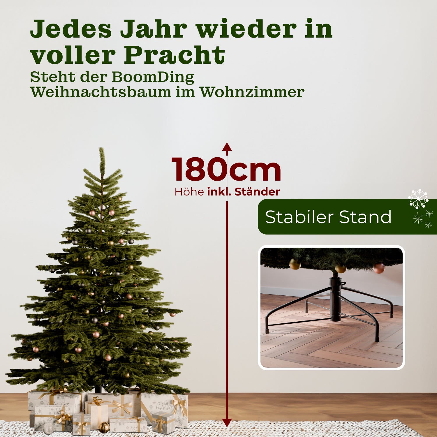 Nordmanntanne 180 cm mit toller Lichterkette