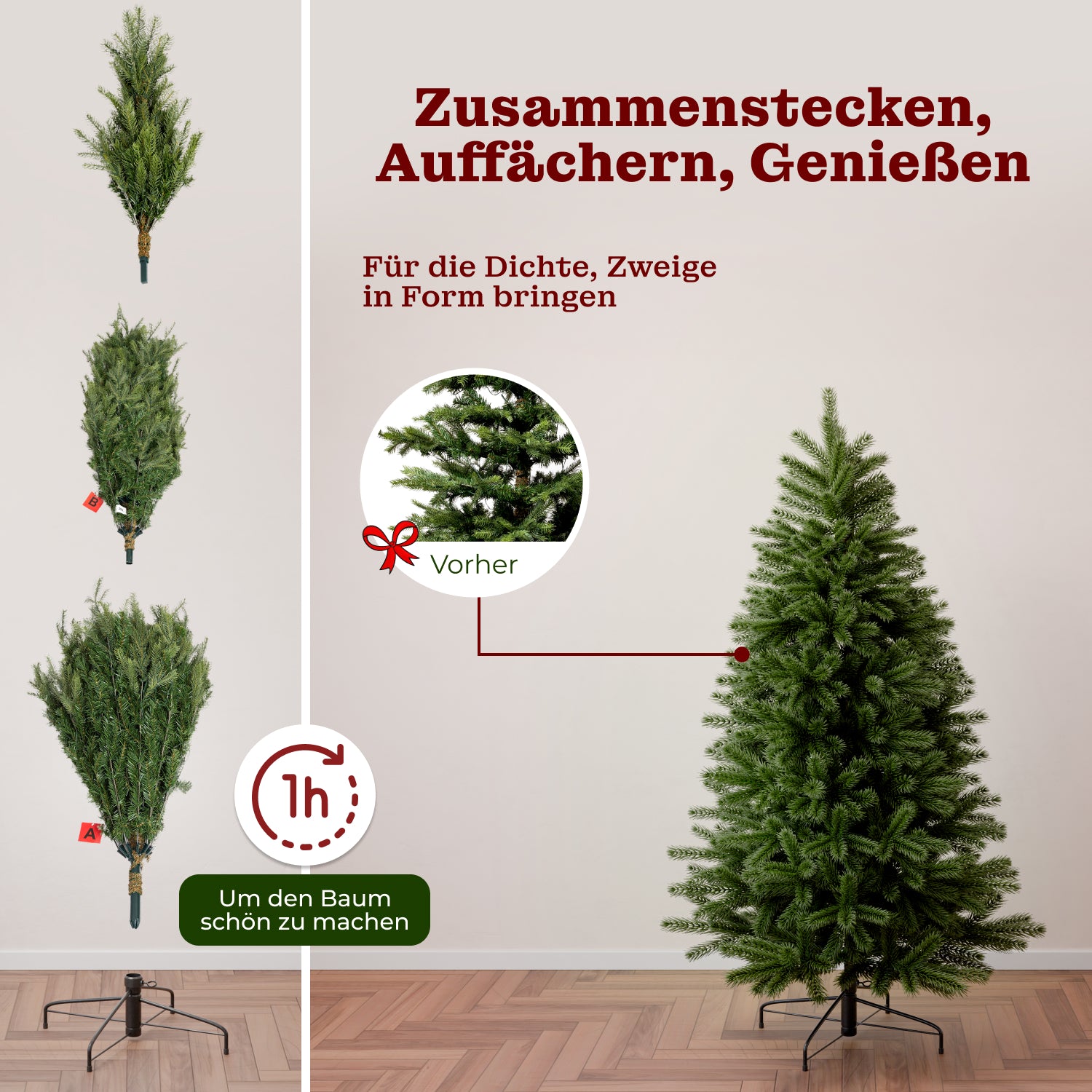 Königstanne 180 cm mit toller Lichterkette