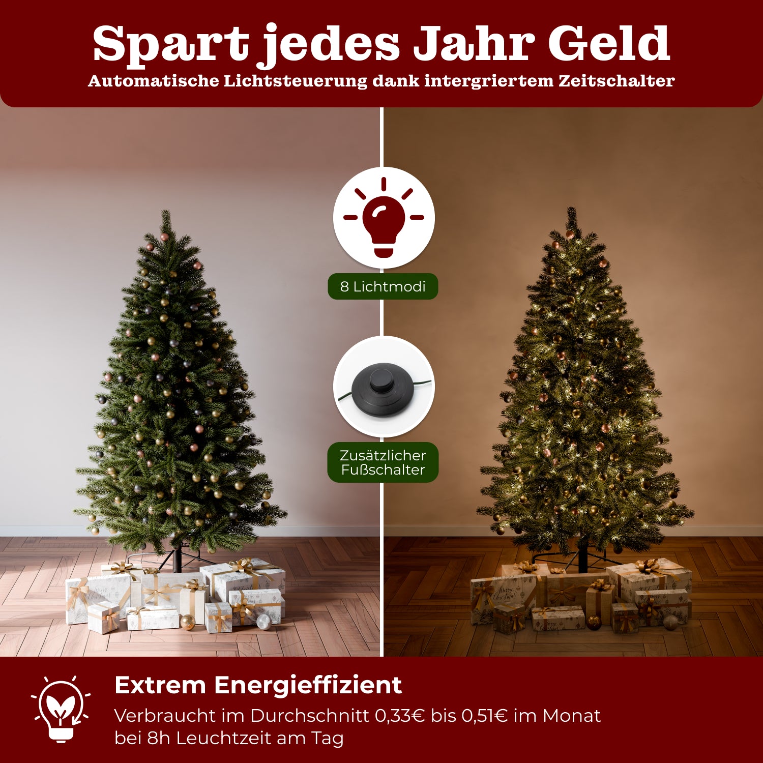 Königstanne 180 cm mit toller Lichterkette