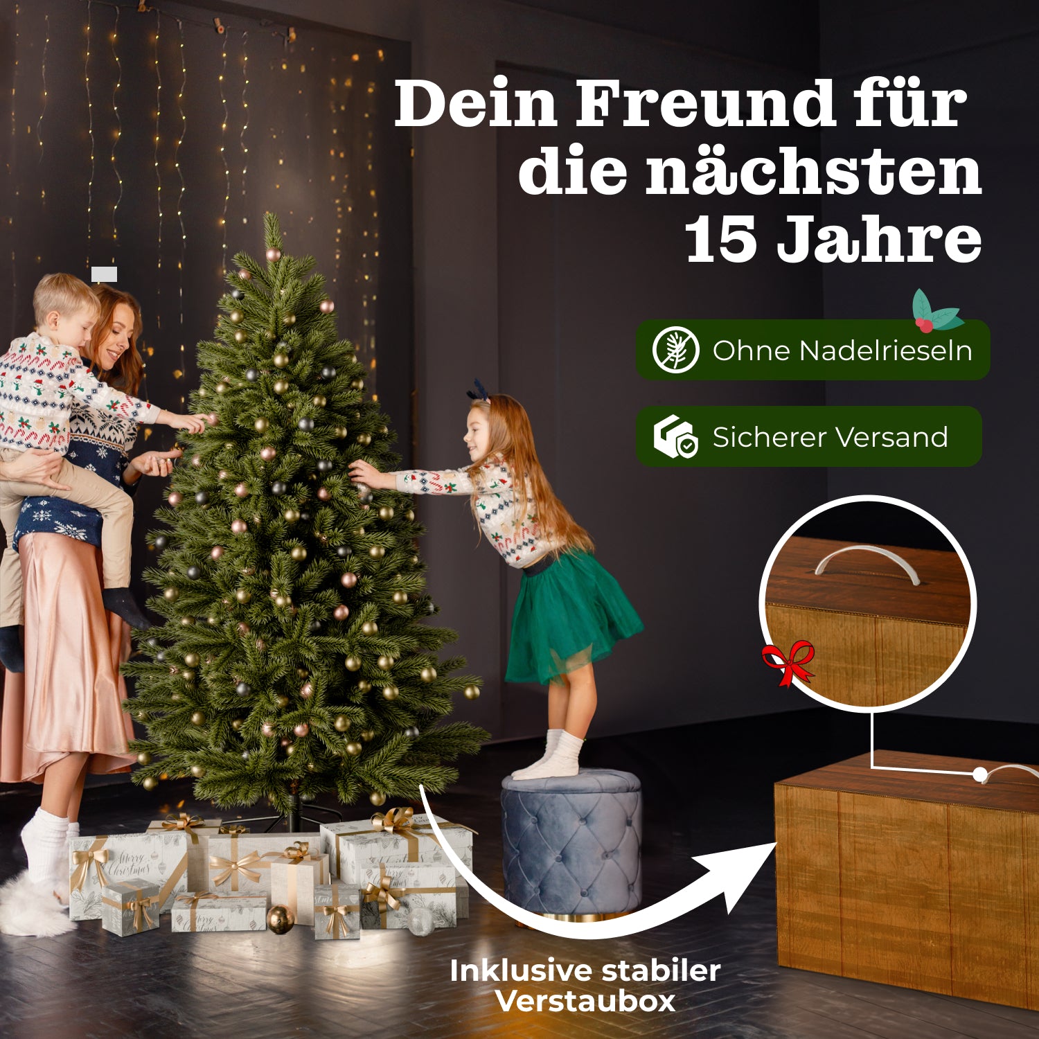Königstanne 180 cm mit toller Lichterkette