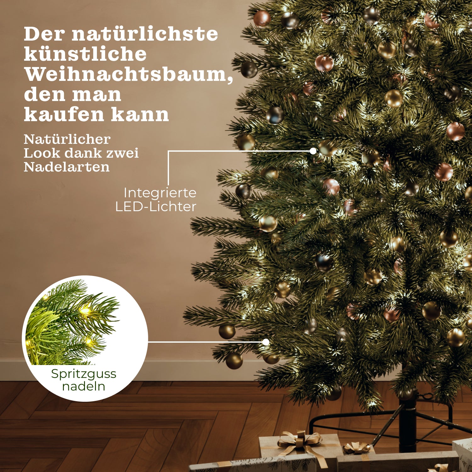 Königstanne 210 cm mit toller Lichterkette