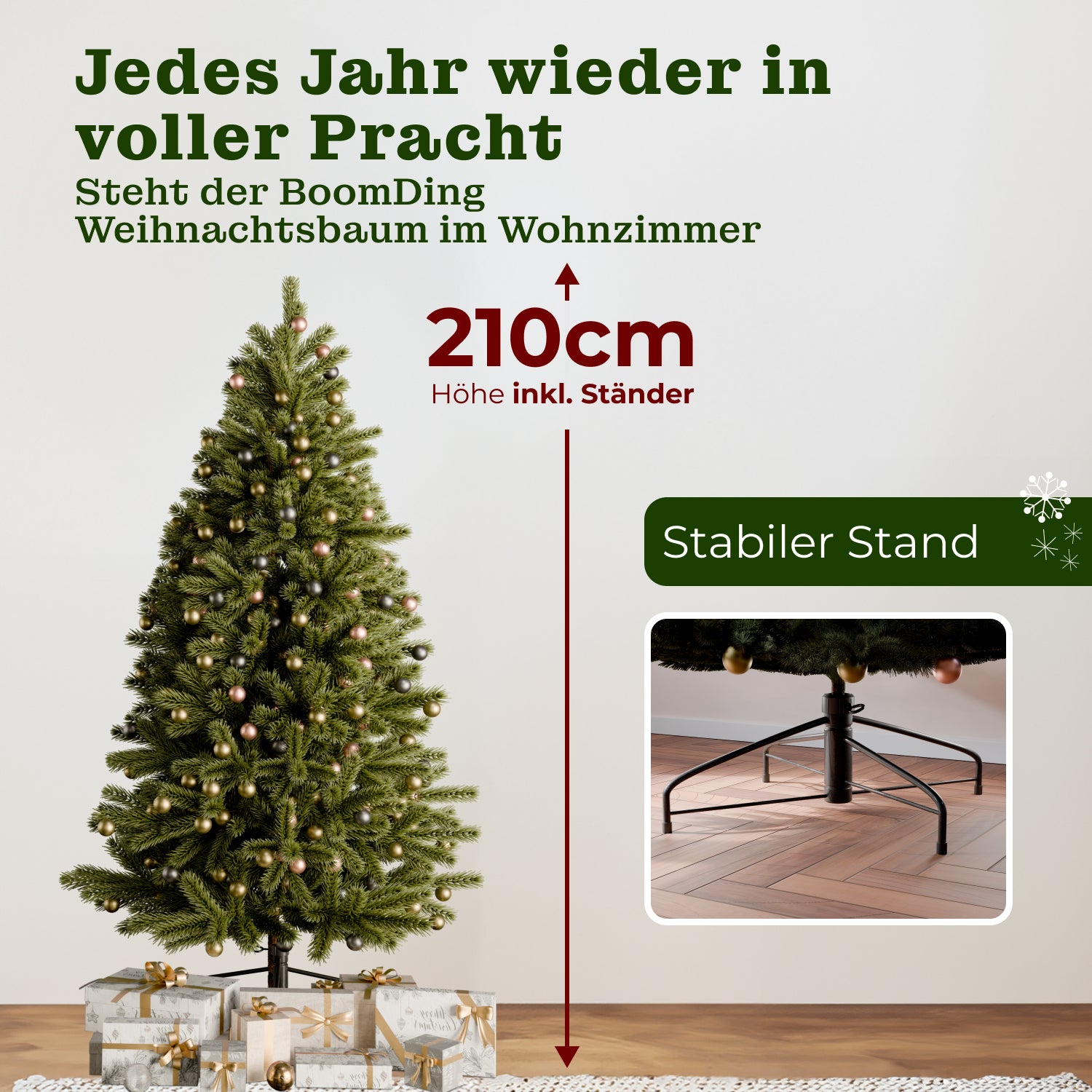 Königstanne 210 cm mit toller Lichterkette