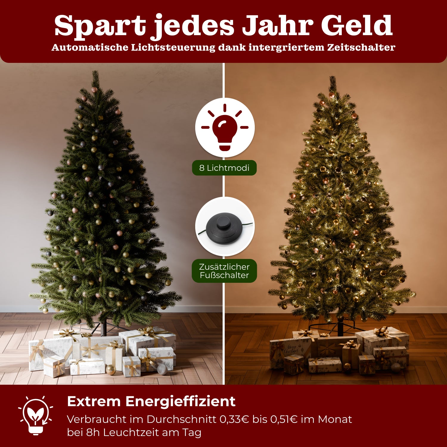 Königstanne 210 cm mit toller Lichterkette