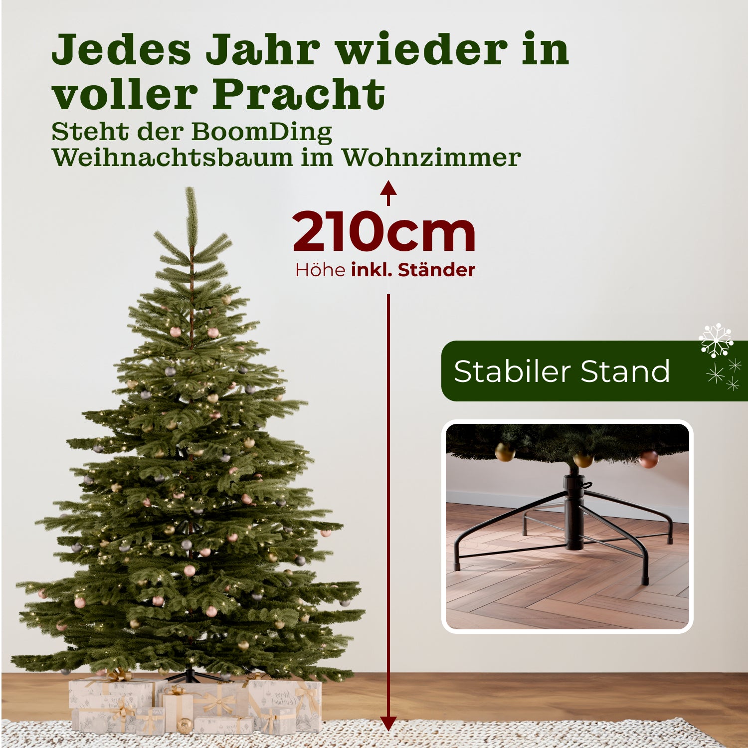 Nordmanntanne 210 cm mit toller Lichterkette