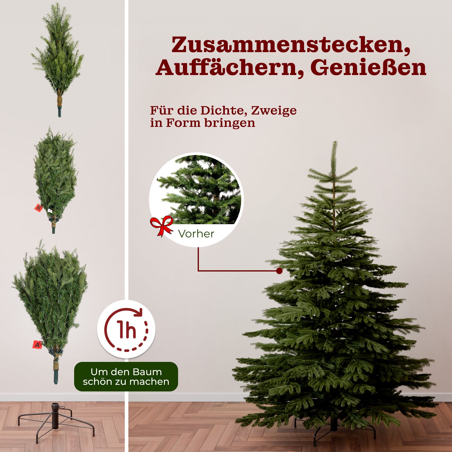 Nordmanntanne 210 cm mit toller Lichterkette
