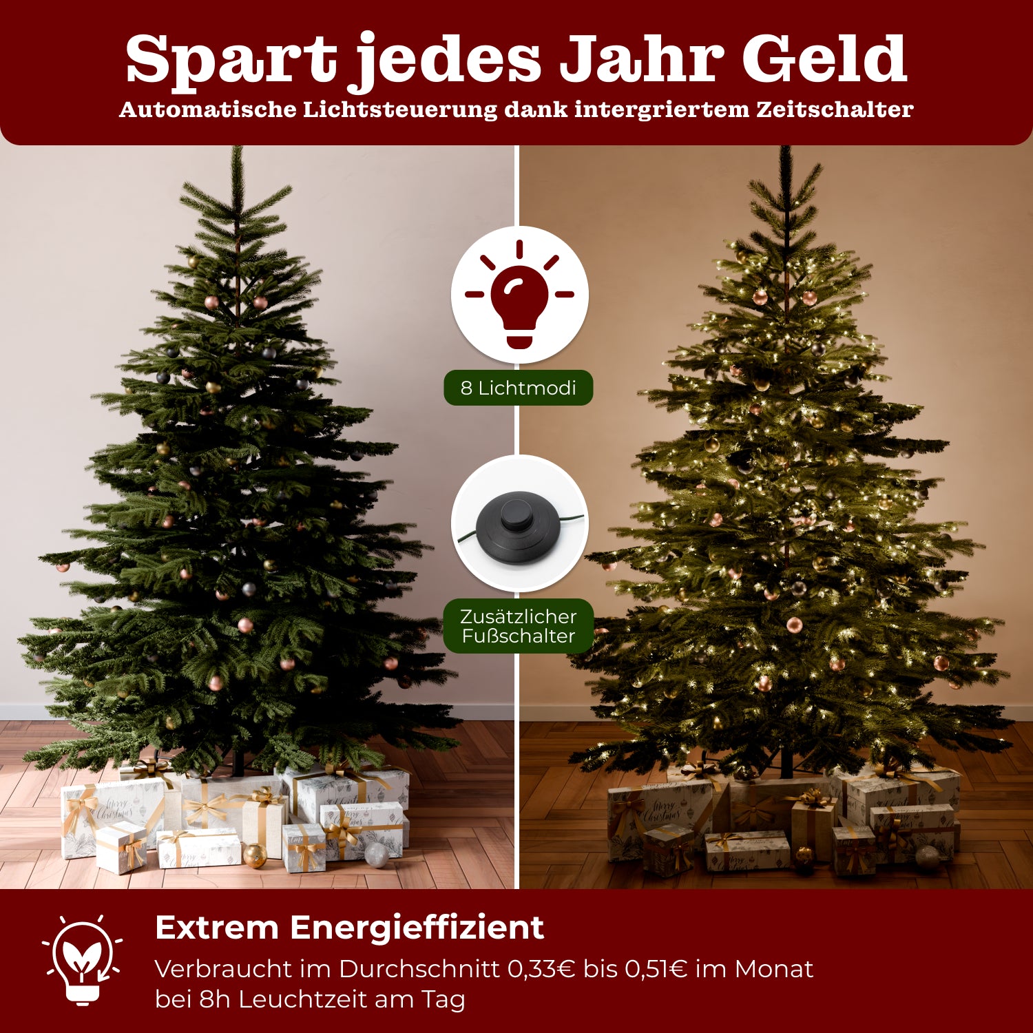 Nordmanntanne 210 cm mit toller Lichterkette