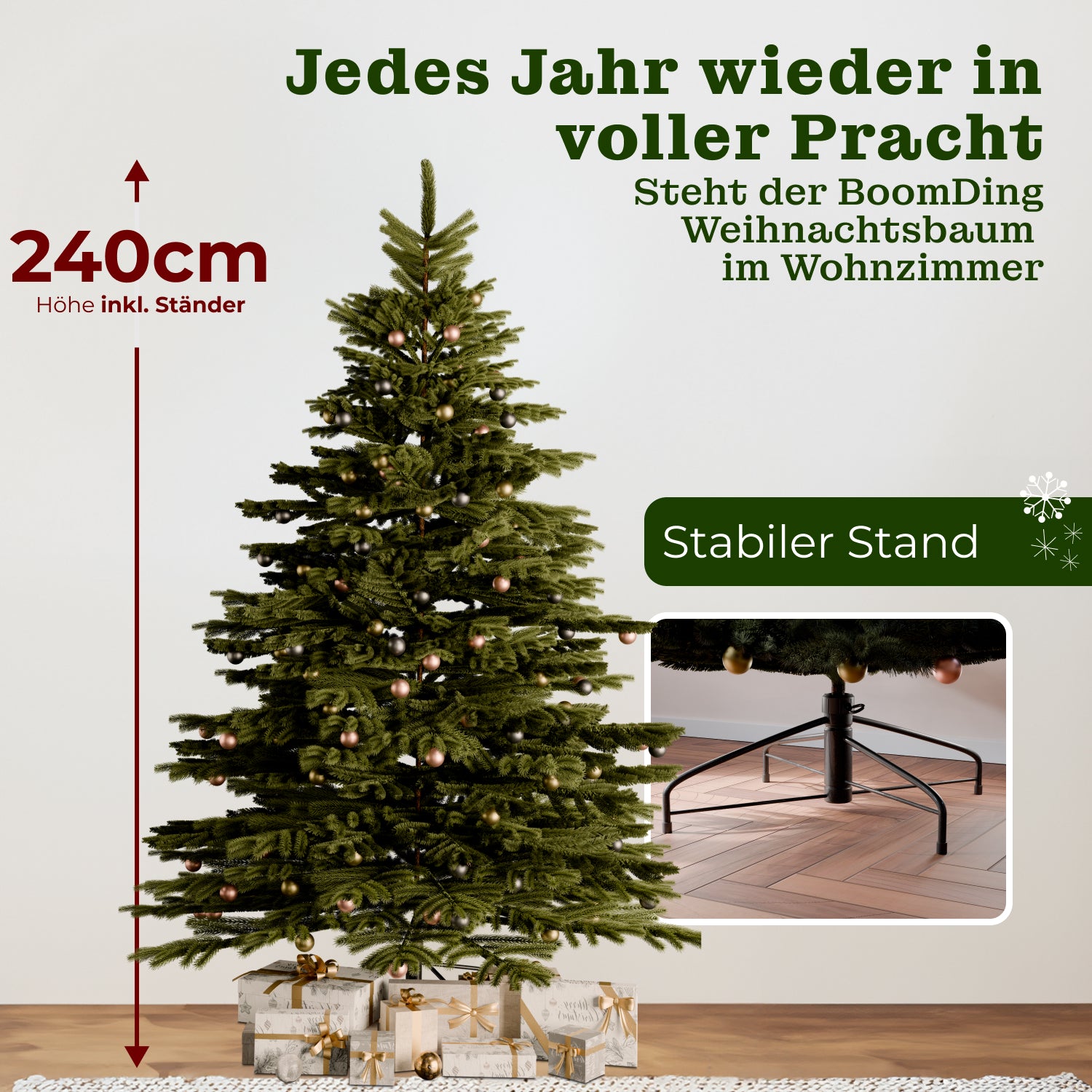 Nordmanntanne 240 cm mit toller Lichterkette