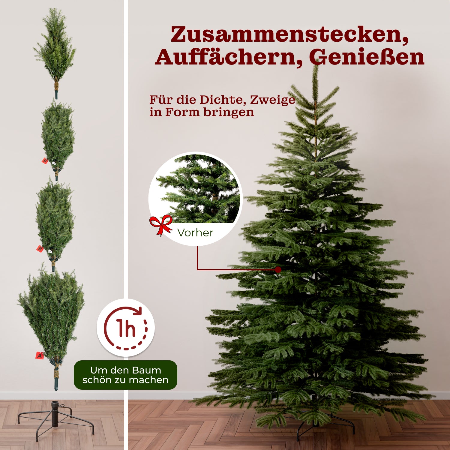 Nordmanntanne 240 cm mit toller Lichterkette