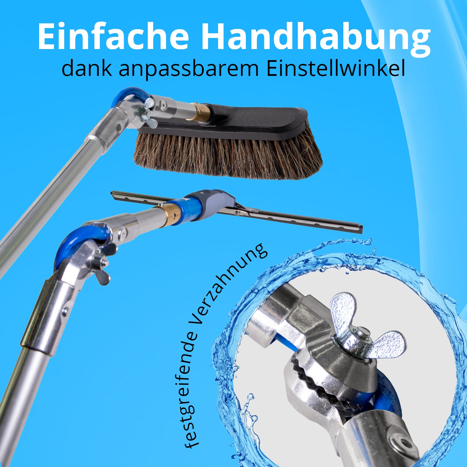Waschbürste mit Teleskopstiel 6 Meter